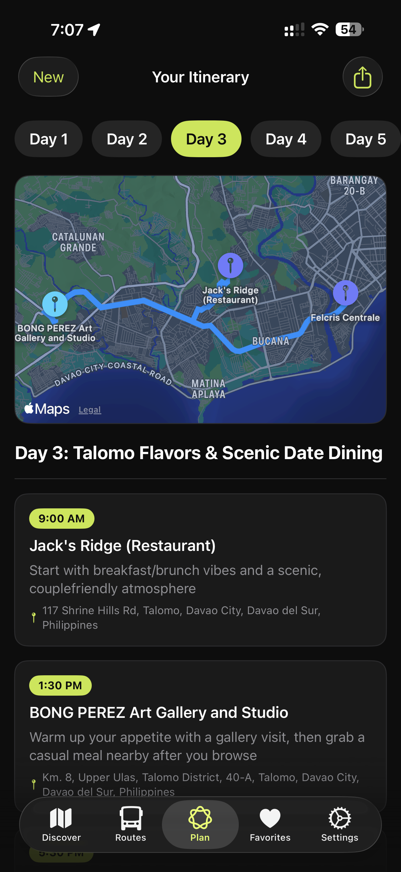 Itinerary